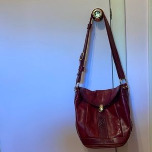 Red Burgundy Marino Orlando Bucket Bag